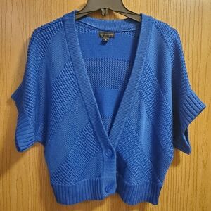 Vintage Worthington Royal Blue Women's Short Sleeve Cardigan size L